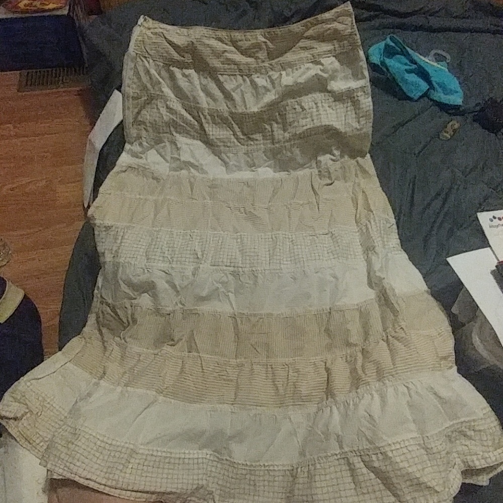 Old navy long strips and checks skirt